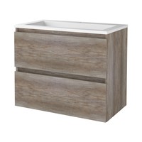 Badmeubelset Aquasplash Salt 80x46cm Greeploos 2 Lades Met Wastafel Acryl 1 Kraangat Scotch Oak