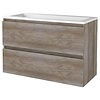 Aquasplash Badmeubelset Aquasplash Salt 100x46cm Greeploos 2 Lades Met Wastafel Acryl Scotch Oak