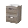 Aquasplash Badmeubelset Aquasplash Salt 50x46cm Met Grepen (Kleurkeuze) 2 Lades Met Wastafel Acryl Scotch Oak