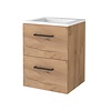 Aquasplash Badmeubelset Aquasplash Salt 50x46cm Met Grepen (Kleurkeuze) 2 Lades Met Wastafel Acryl 1 Kraangat Whisky Oak