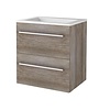 Aquasplash Badmeubelset Aquasplash Salt 60x46cm Met Grepen (Kleurkeuze) 2 Lades Met Wastafel Acryl Scotch Oak