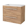 Aquasplash Badmeubelset Aquasplash Salt 80x46cm Met Grepen (Kleurkeuze) 2 Lades Met Wastafel Acryl 1 Kraangat Whisky Oak