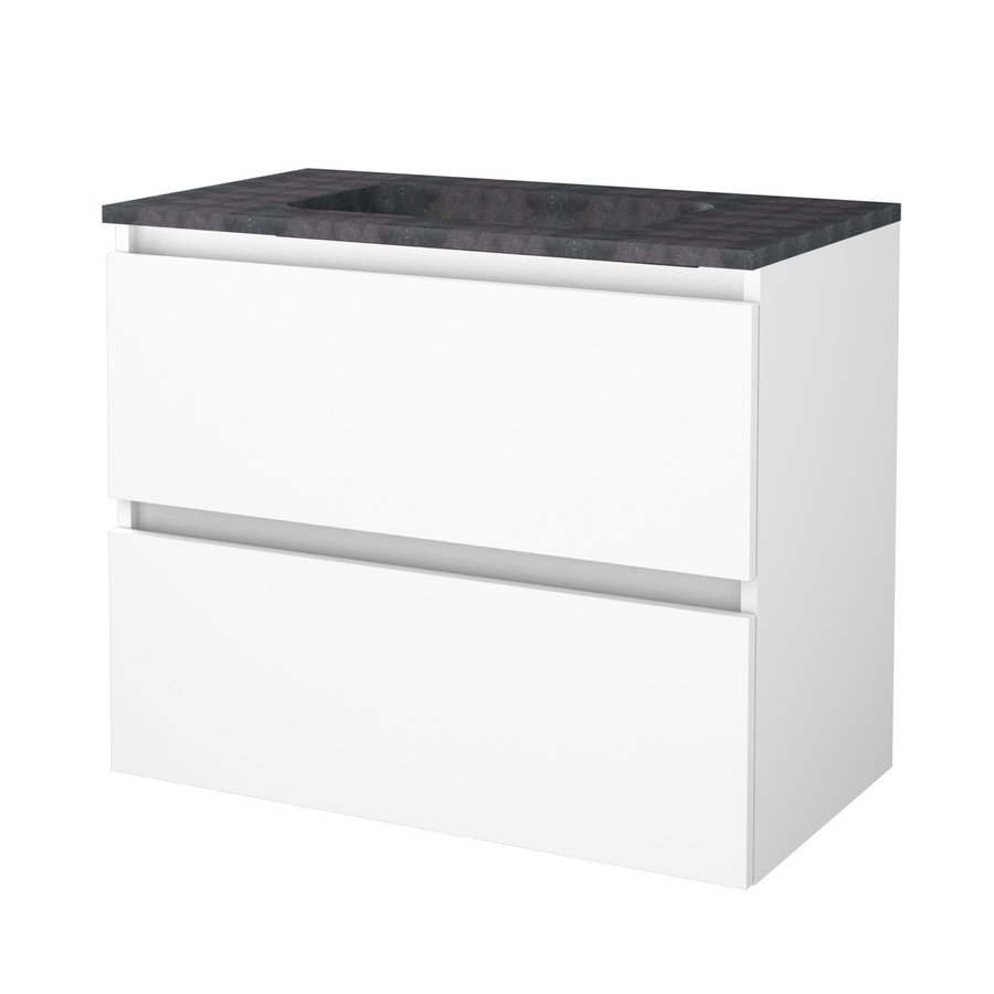 Badmeubelset Aquasplash Salt 80x46cm Greeploos 2 Lades Met Wastafel Hardsteen Ice White