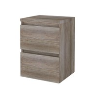 Badmeubelset Aquasplash Salt 50x46cm Greeploos 2 Lades Met Afdekplaat Scotch Oak