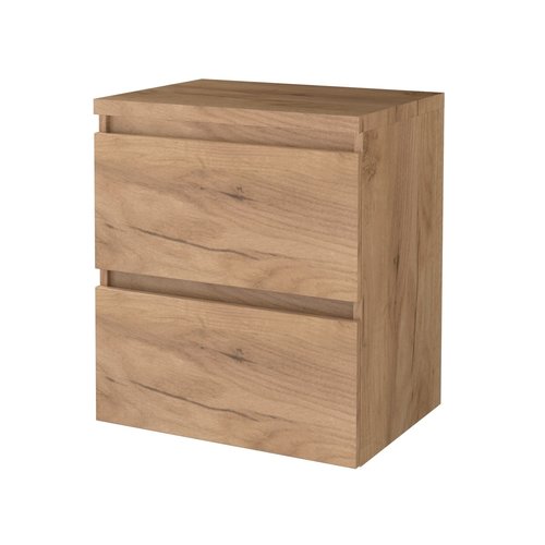 Badmeubelset Aquasplash Salt 60x46cm Greeploos 2 Lades Met Afdekplaat Whisky Oak 