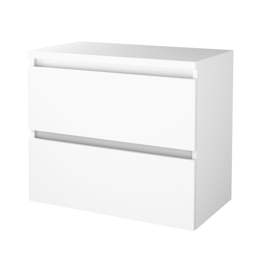 Badmeubelset Aquasplash Salt 80x46cm Greeploos 2 Lades Met Afdekplaat Ice White