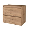 Aquasplash Badmeubelset Aquasplash Salt 80x46cm Greeploos 2 Lades Met Afdekplaat Whisky Oak
