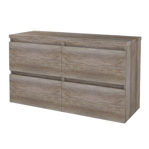 Badmeubelset Aquasplash Salt 120x46cm Greeploos 4 Lades Met Afdekplaat Scotch Oak 