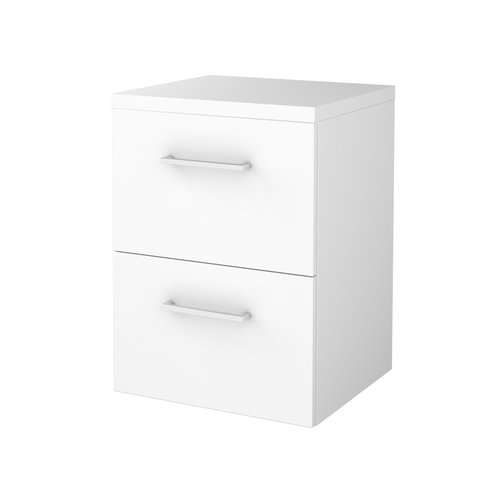 Badmeubelset Aquasplash Salt 50x46cm Met Grepen (Kleurkeuze) 2 Lades Met Afdekplaat Ice White 