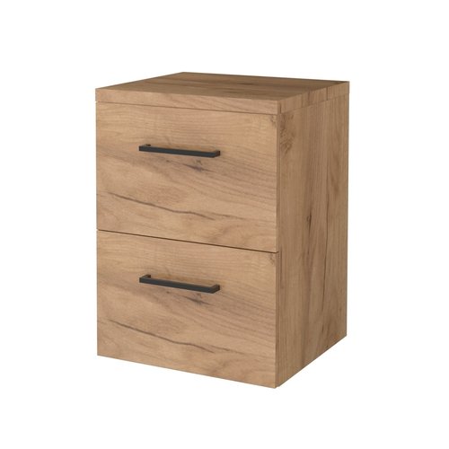 Badmeubelset Aquasplash Salt 50x46cm Met Grepen (Kleurkeuze) 2 Lades Met Afdekplaat Whisky Oak 