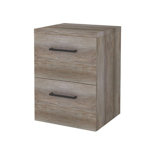 Badmeubelset Aquasplash Salt 50x46cm Met Grepen (Kleurkeuze) 2 Lades Met Afdekplaat Scotch Oak 