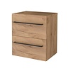 Aquasplash Badmeubelset Aquasplash Salt 60x46cm Met Grepen (Kleurkeuze) 2 Lades Met Afdekplaat Whisky Oak