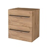 Badmeubelset Aquasplash Salt 60x46cm Met Grepen (Kleurkeuze) 2 Lades Met Afdekplaat Whisky Oak