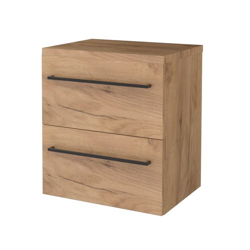 Badmeubelset Aquasplash Salt 60x46cm Met Grepen (Kleurkeuze) 2 Lades Met Afdekplaat Whisky Oak 