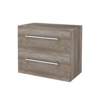 Badmeubelset Aquasplash Salt 80x46cm Met Grepen (Kleurkeuze) 2 Lades Met Afdekplaat Scotch Oak