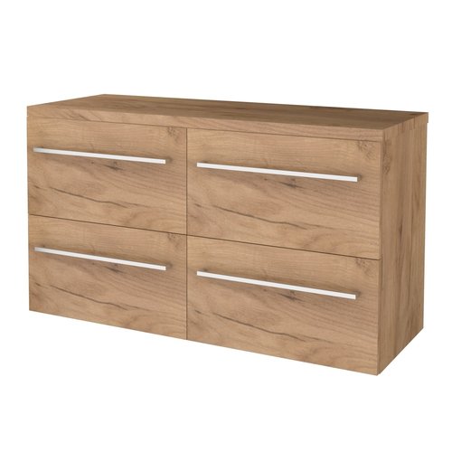 Badmeubelset Aquasplash Salt 120x46cm Met Grepen (Kleurkeuze) 4 Lades Met Afdekplaat Whisky Oak 