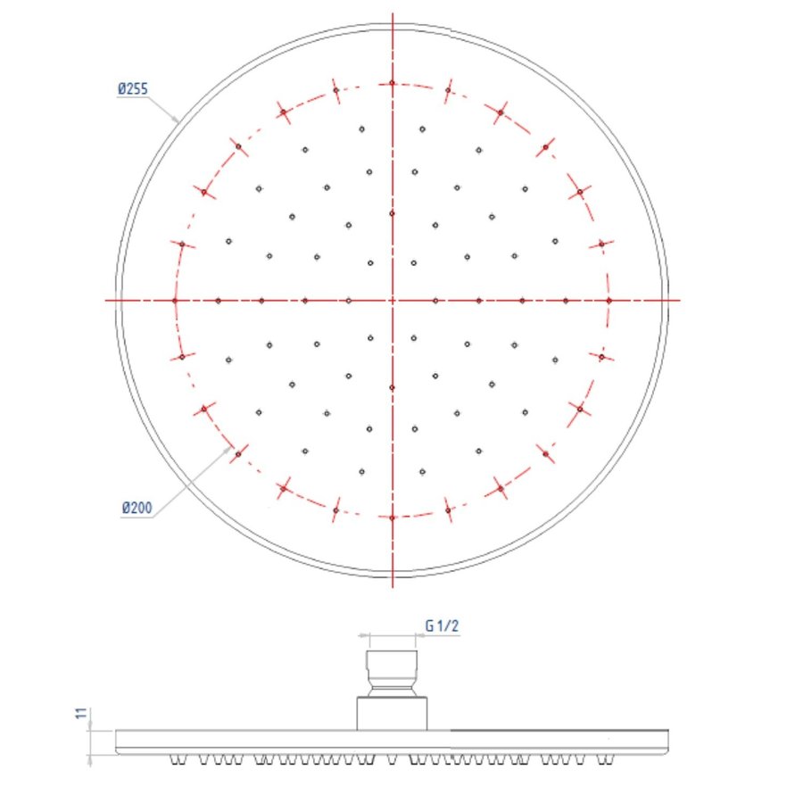 Regendouchekop Salenzi Marble 25cm White Marble OUTLET