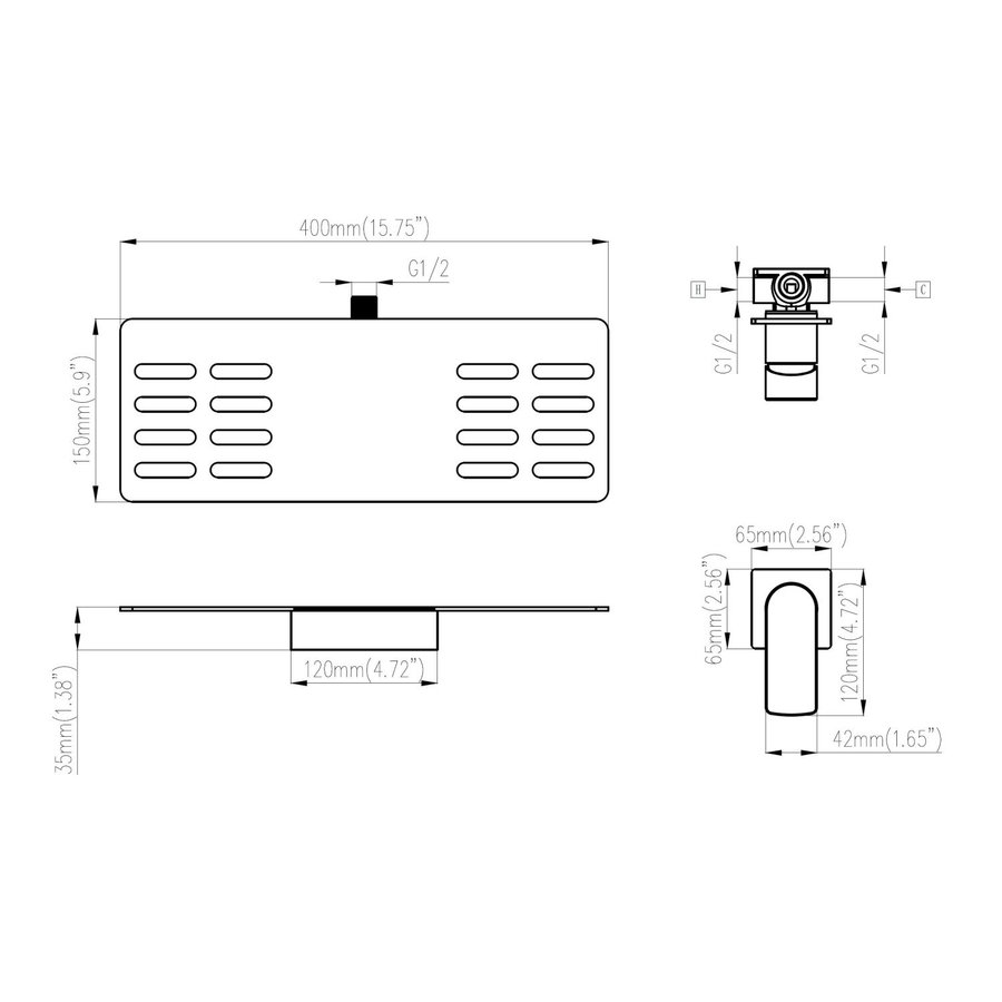 Planchet Waterval Best Design A-Line Emotie Inbouw Mengkraan Mat Zwart