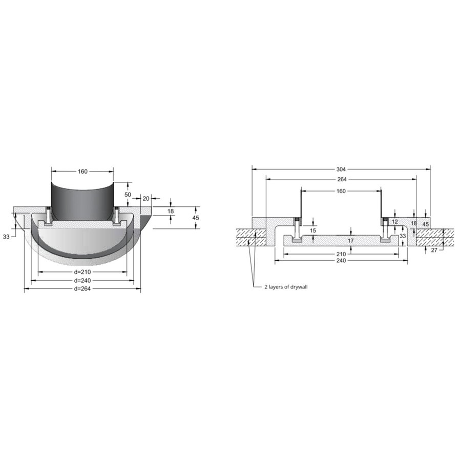 Instucbare ventilatierooster Ventmann Circle 16 cm