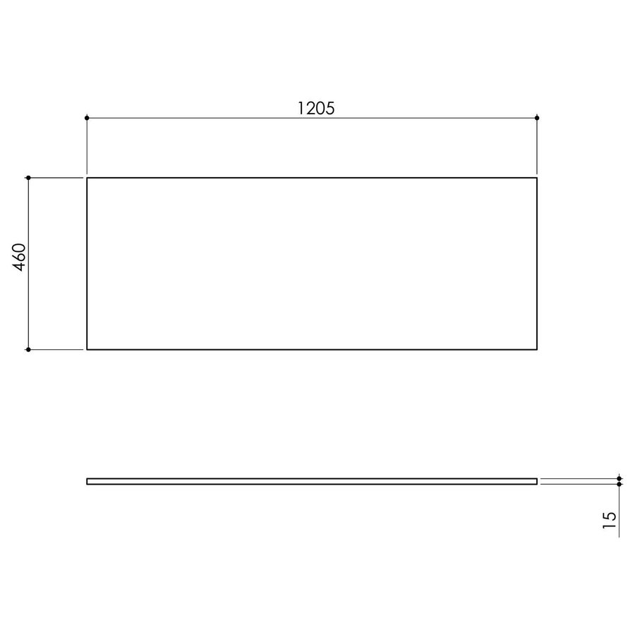 Wastafelblad Arcqua Topblad Marble 120x46 cm Cast Marble Mat Zwart