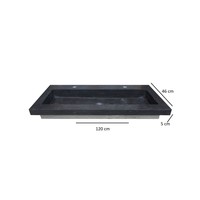 Wastafel Aquasplash Stone 120x46 cm met 2 Kraangaten Hardsteen Zwart