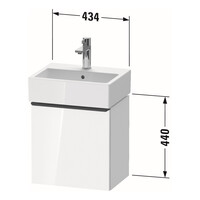 Badmeubel Duravit D-Neo Wand 43.4x32.2x44 cm Links Mat Grafiet