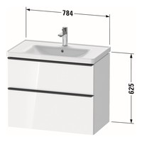 Badmeubel Duravit D-Neo Wand 78.4x45.2x62.5 cm Mat Eiken Zwart