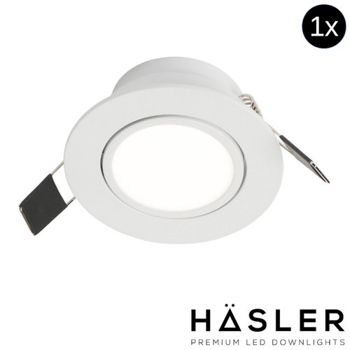 Inbouwspot Häsler Ancona Incl. Fase Aansnijding Dimbaar 8 cm 4 Watt Helder Wit RVS Set 10x 