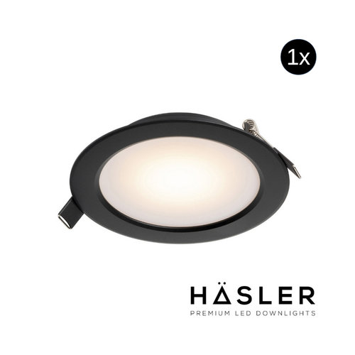 Inbouwspot Häsler Zamorra Incl. Fase Aansnijding Dimbaar 13.7 cm 8 Watt Warm Wit Zwart Set 10x 