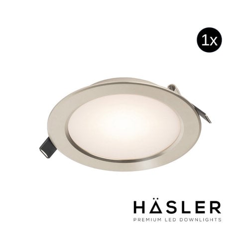 Inbouwspot Häsler Volterra Incl. Fase Aansnijding Dimbaar 13.7 cm 8 Watt Warm Wit RVS Set 10x 