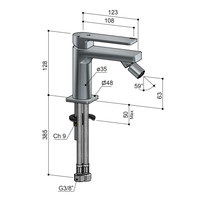 Bidetmengkraan Hotbath Gal Zonder Waste Draaibaar Kraanmondstuk Mat Zwart
