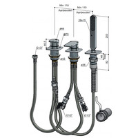 Badrandkraan Hotbath Gal Mengkraan Met 2-Weg Omstel Zonder Uitloop Geborsteld Messing PVD