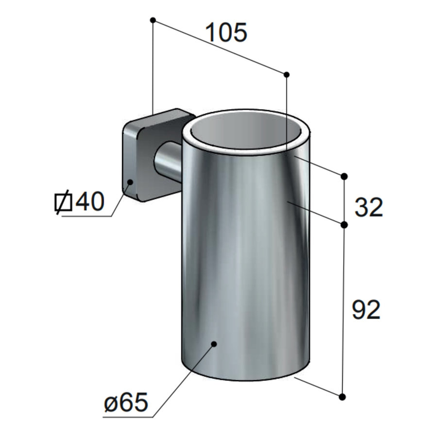 Bekerhouder Hotbath Gal Geborsteld Gunmetal PVD