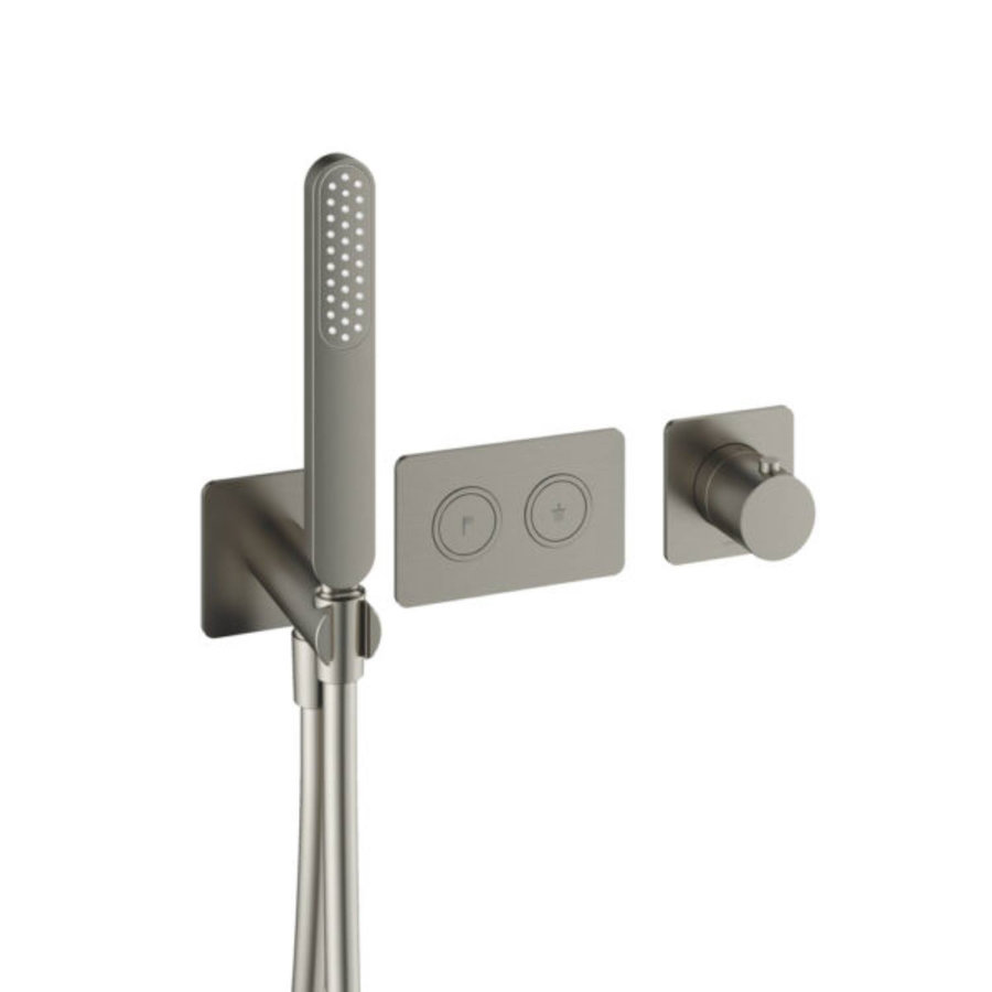 Inbouwkraan Hotbath Gal Thermostaatkraan met 2 Pushbuttons Geborsteld Nikkel PVD