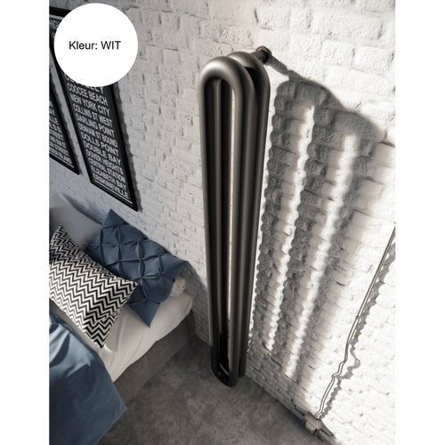 Designradiator Instamat Tubone-V 170x21x22cm Incl. Aansluitset Wit 