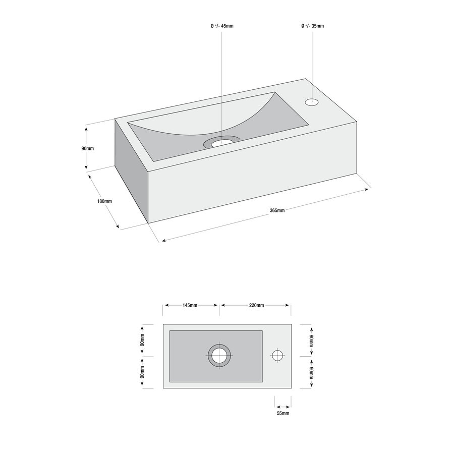 Fonteinset Rock Keramiek 36x18x9 cm