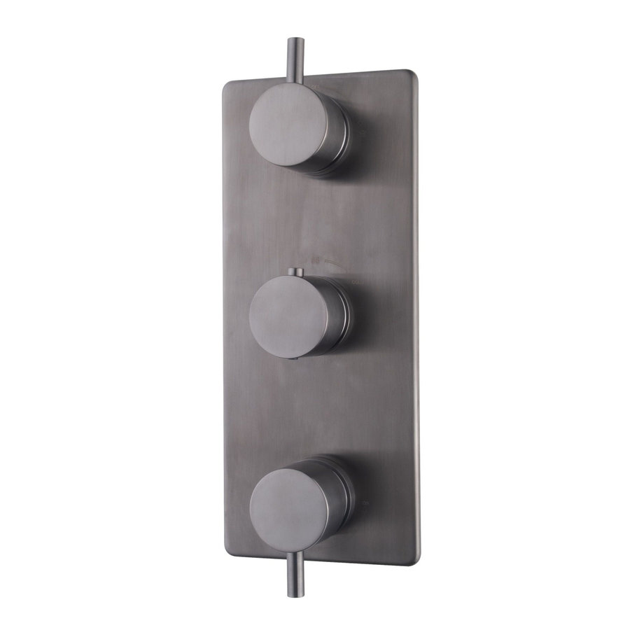 Douchekraan Inbouw Wiesbaden Caral Thermostatisch 3-Weg Gunmetal