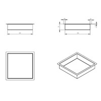 Inbouwnis Wiesbaden 30x30x7 cm RVS Mat Wit