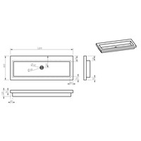 Wastafel Wiesbaden B-Stone 120x46x5 cm Zonder Kraangaten Hardsteen Zwart