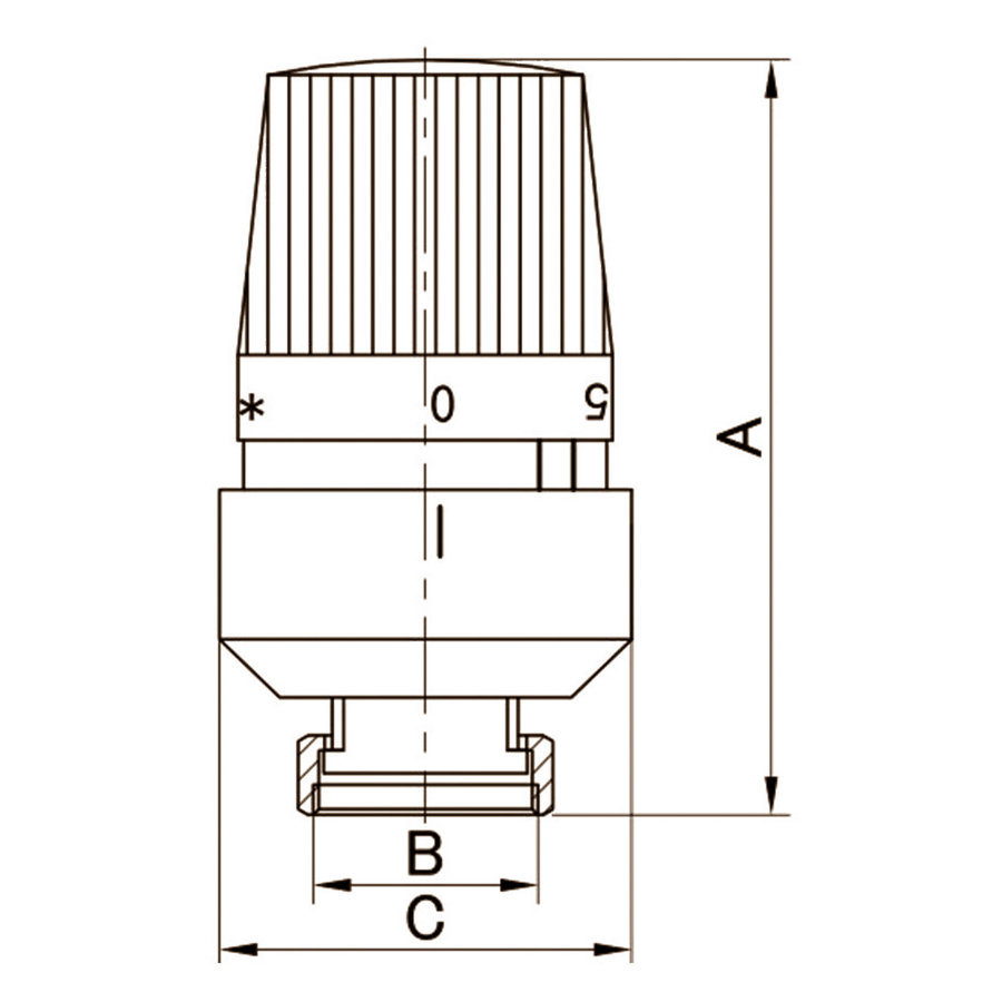 Thermostatisch Radiatorventiel Riko 1/2"x15 mm Haaks Mat Zwart