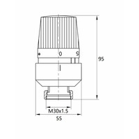 Radiatorventiel Thermostatisch Riko 1/2''x15 mm Axiaal Mat Zwart