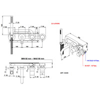 Badkraan Inbouw Bongio Squadra Thermostatisch 22 cm Uitloop met Handdoucheset en 2-Weg Omstel RVS