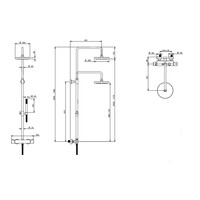 Regendoucheset Luxe Bongio Squadra Thermostatisch Opbouw met Handdouche Chroom