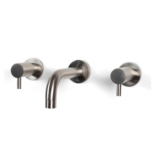 Wastafelmengkraan Inbouw Bongio Squadra 16 cm Uitloop 2 Hendels RVS look 