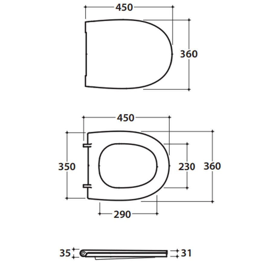 Closetzitting Globo Specials Softclose Zwart