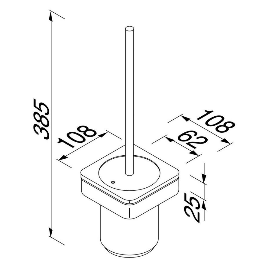 Toiletborstel met Houder Geesa Frame Zwart Chroom