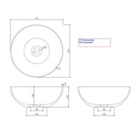 Waskom Njoy Solidthin Rond 39 cm Met Pop-Up Solid Surface Mat Wit