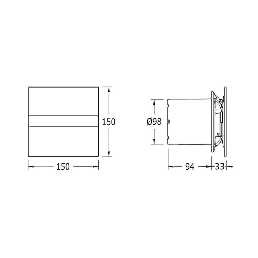 Badkamer Ventilator Cata E-100 GT 100 mm Timer 8W Wit