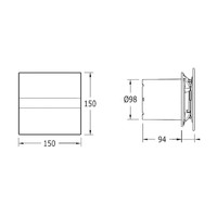 Badkamer Ventilator Cata E-100 GBTH Timer En Vochtsensor 100 mm 4W/8W Wit