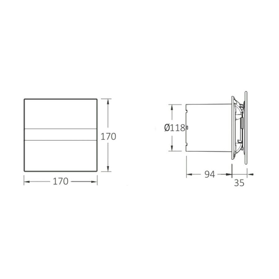 Badkamer Ventilator Cata E-120 GT Axial Timer 120 mm 15W Wit